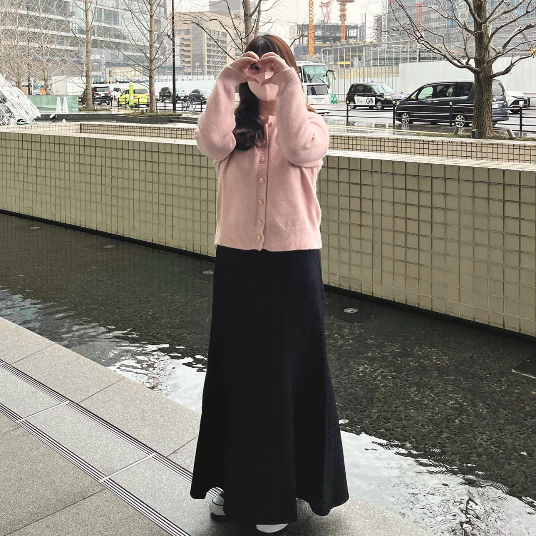 【即納】pale color heart button knit cardigan lf-s1017