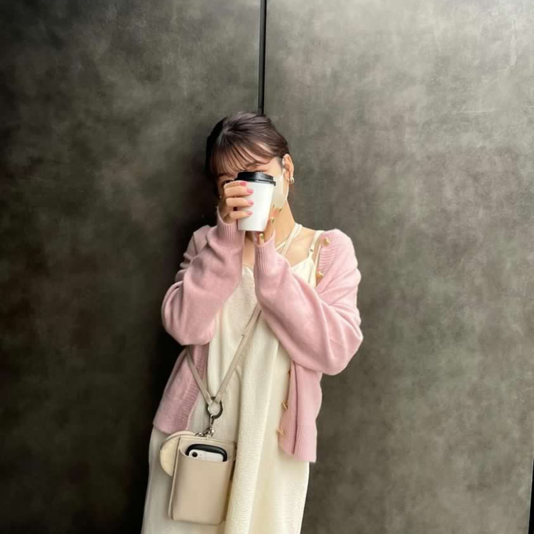 【即納】pale color heart button knit cardigan lf-s1017