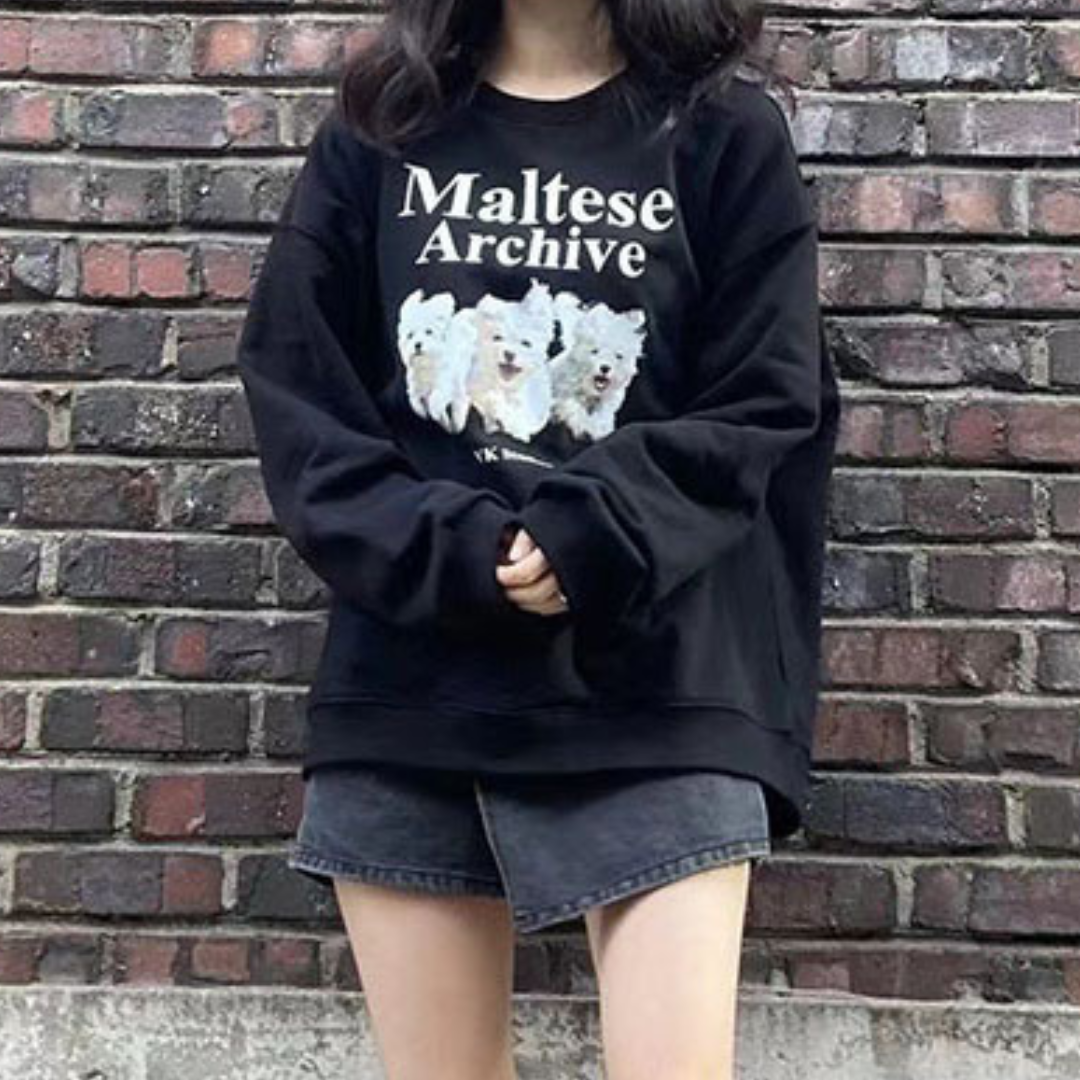 three puppies print pullover lf2610