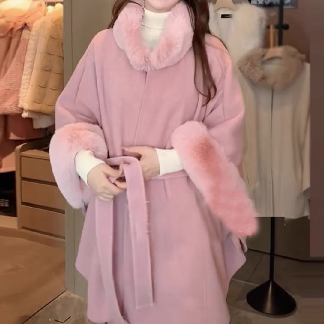 【即納】volume fur cape coat lf-s1006