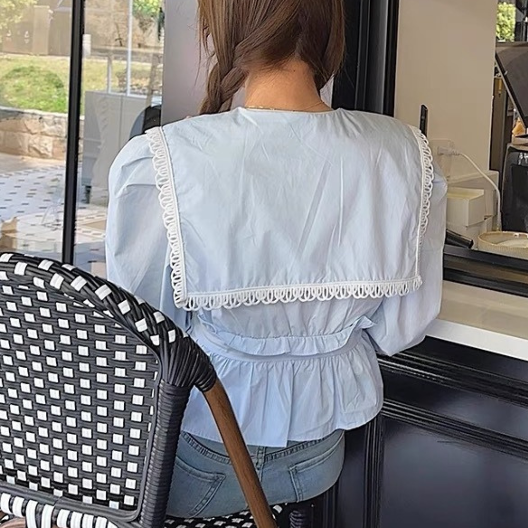 peplum french shirt lf3035