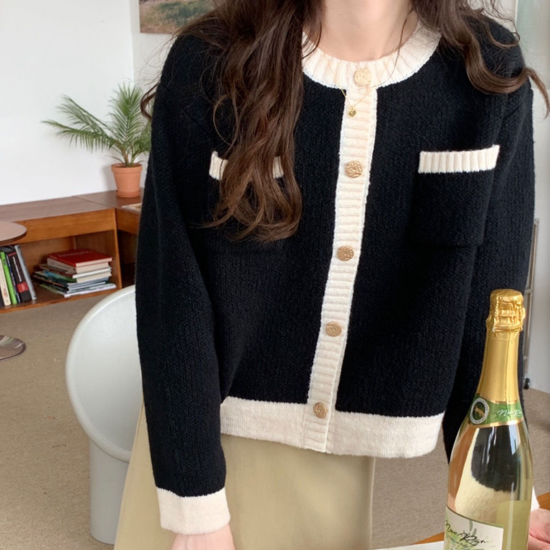 color block cardigan lf2891