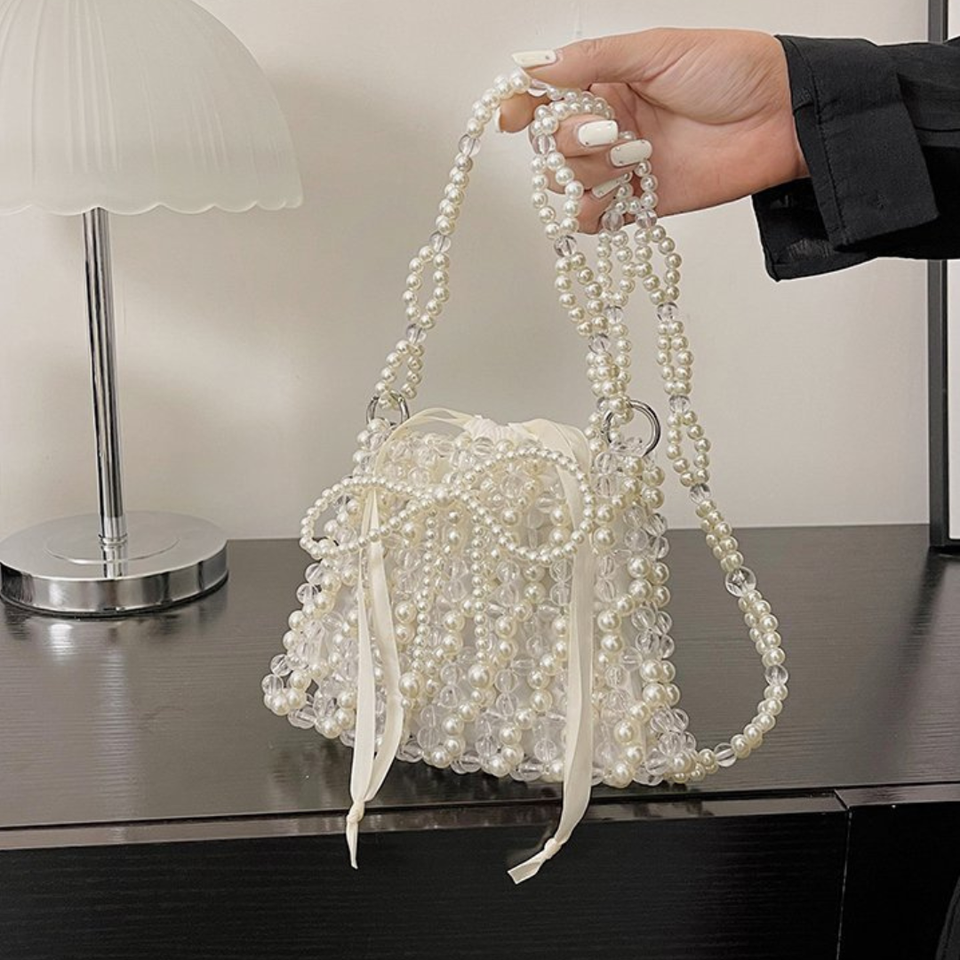 pearl bead ribbon bag lf3098