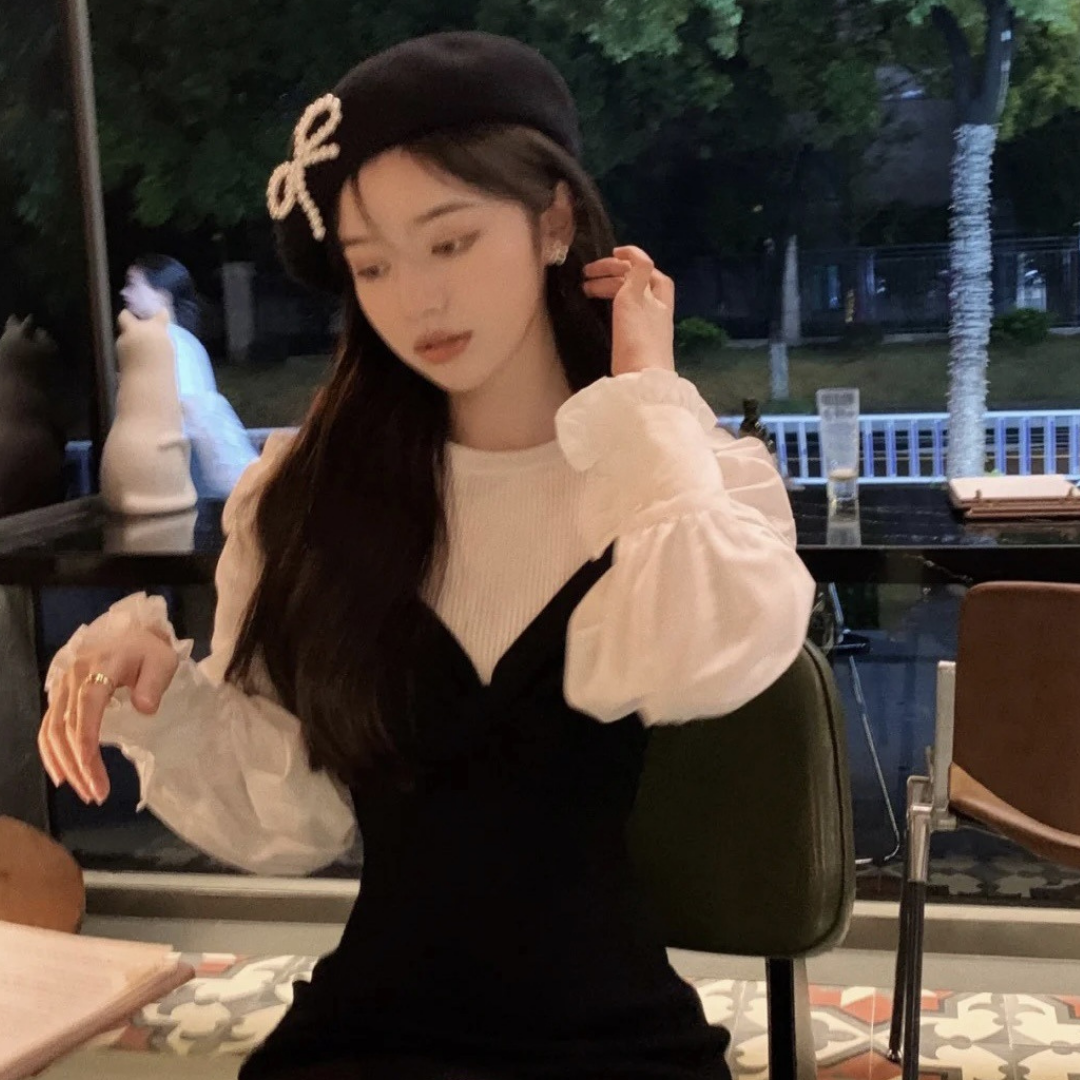pearl ribbon beret lf2676
