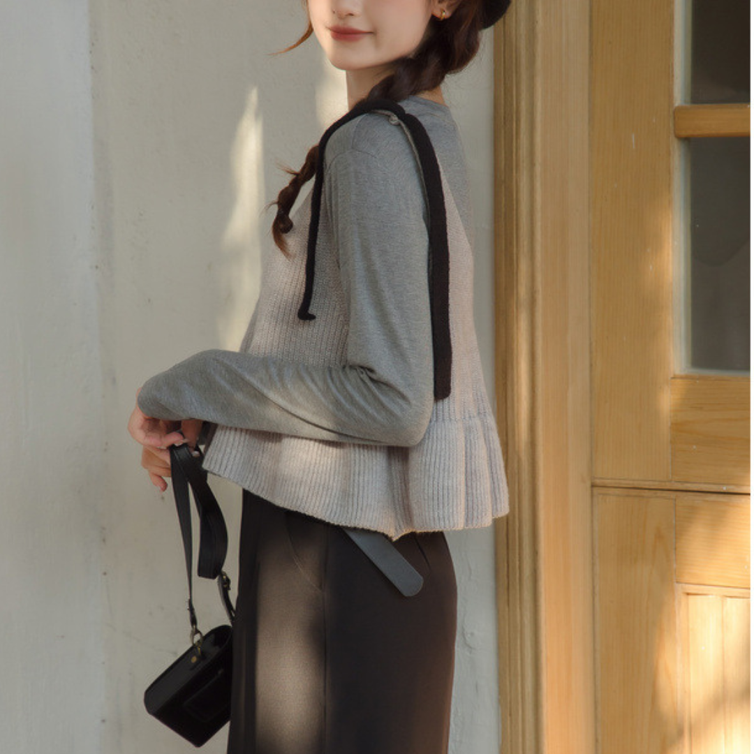 V neck sweater bustier lf2723