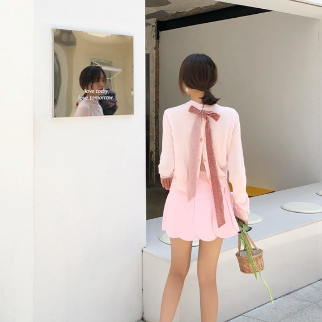 two-way ribbon cardigan lf2879