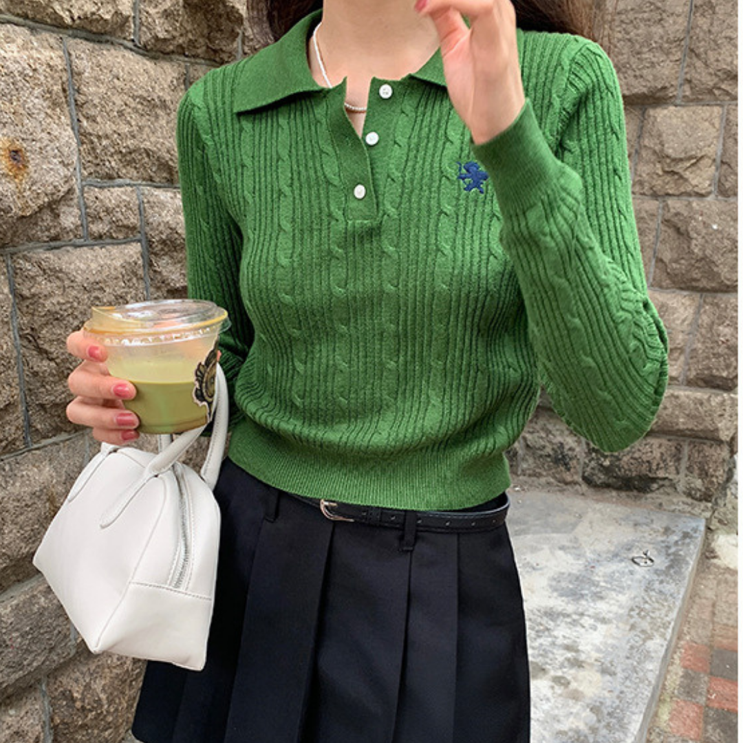 college embroidery sweater lf2674