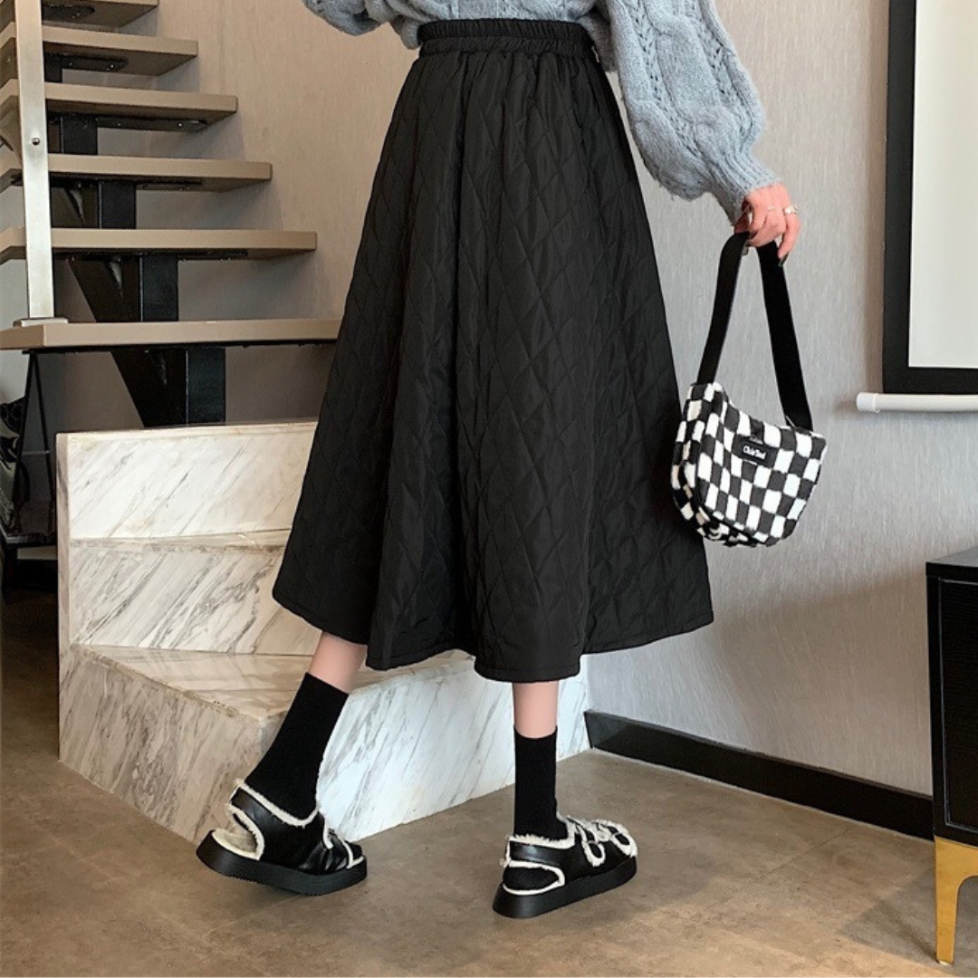 diamond quilted skirt lf2609