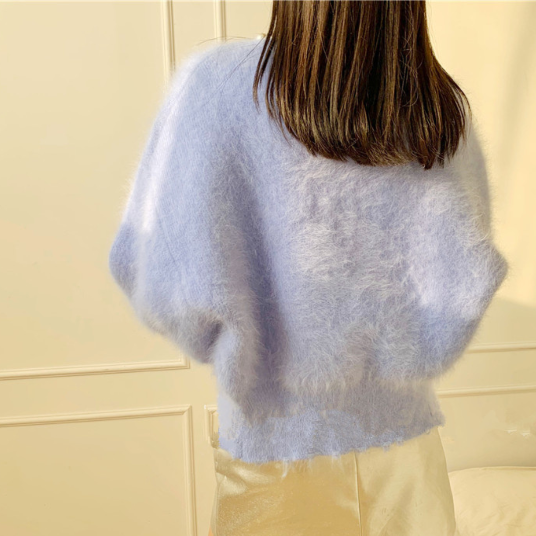 pearl mohair knit cardigan lf2546