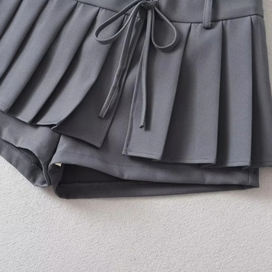 mini pleated skirt pants lf2909-1【即納】