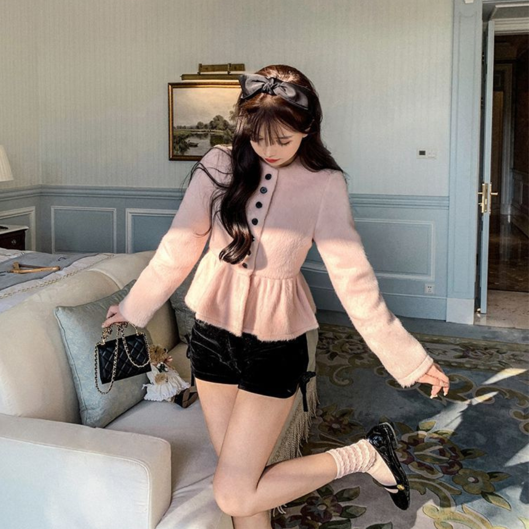 【Ranking1位】ruffle design short coat lf2654