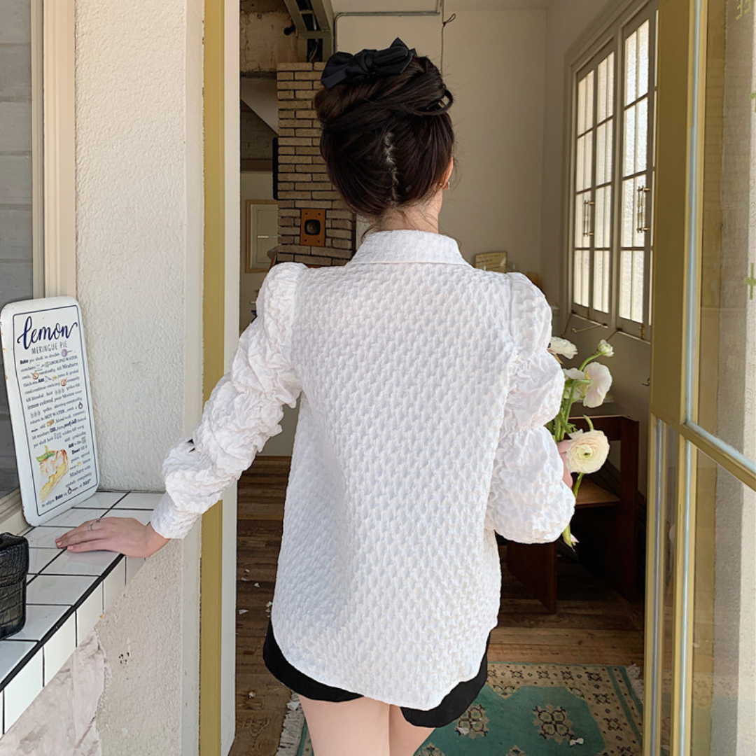 puff sleeve french shirt lf2741