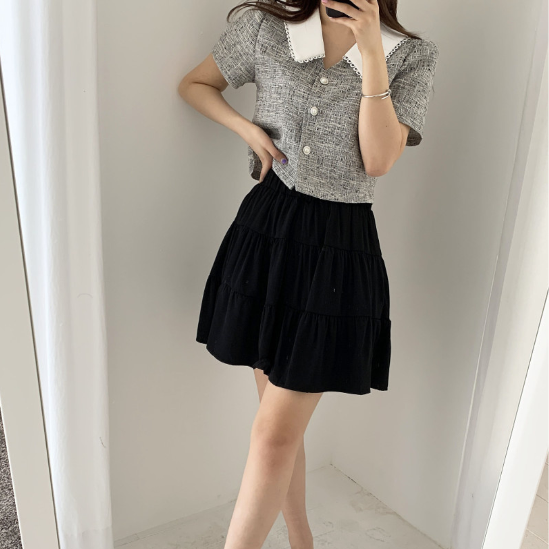 summer tweed short sleeve lf3102
