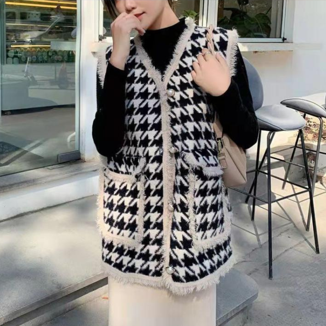houndstooth vest lf2660