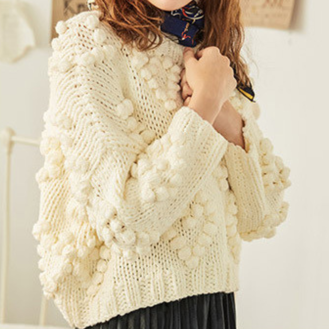heart ponpon knit lf2732