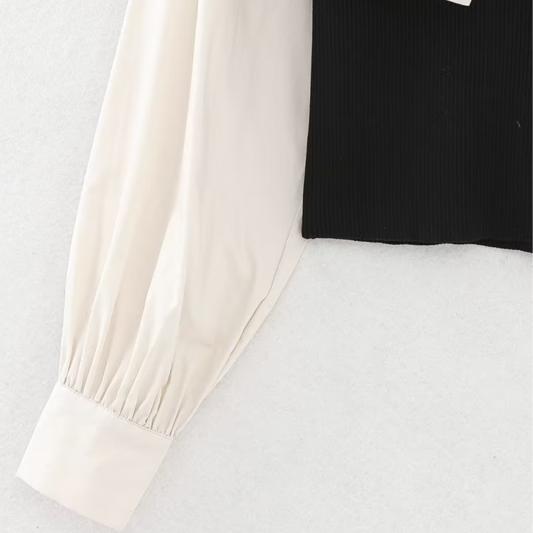 Frilled collar knit blouse lf2664