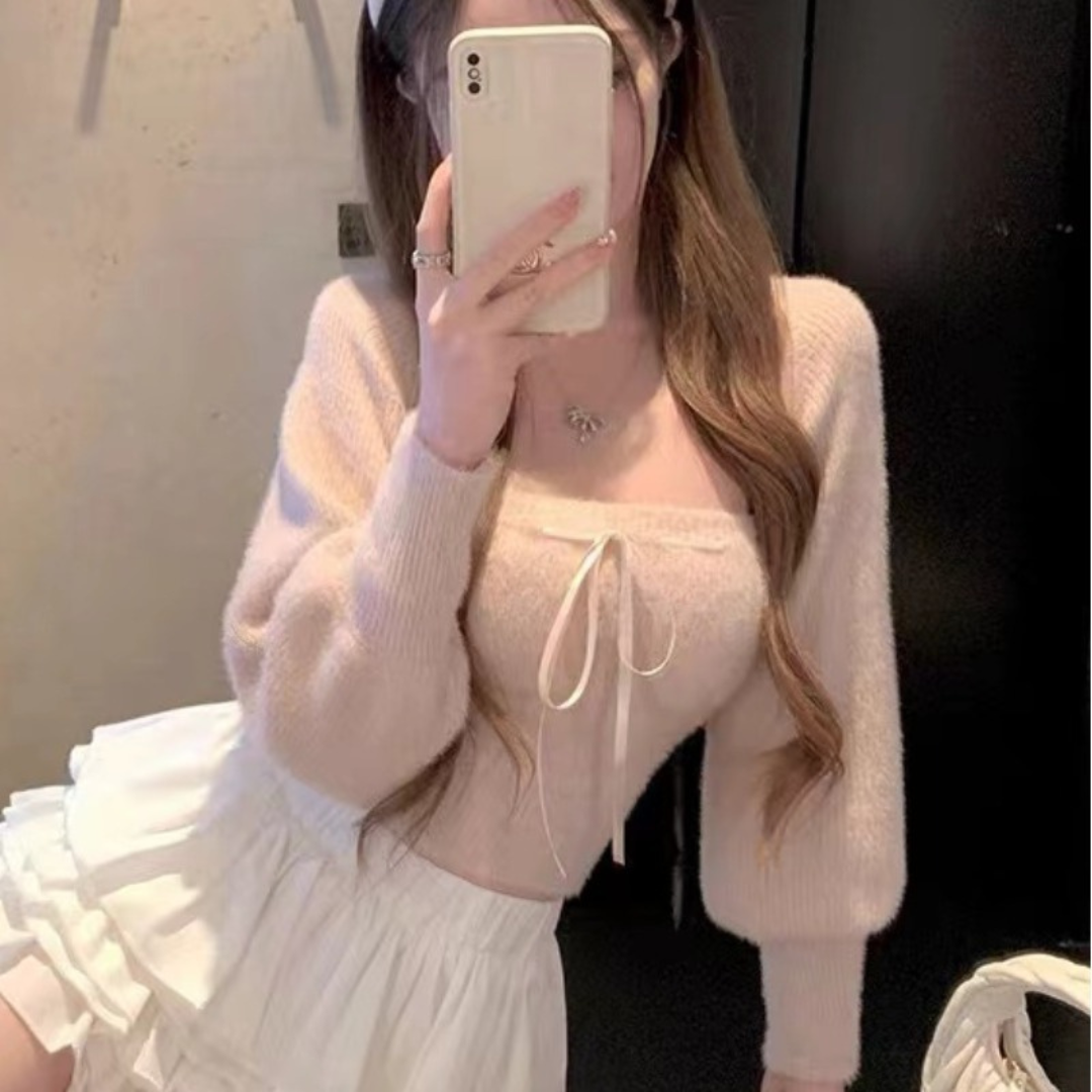 soft knit top set lf2784