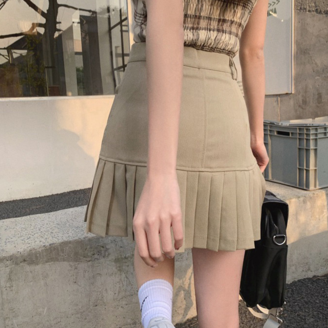 casual pleated skirt lf2658