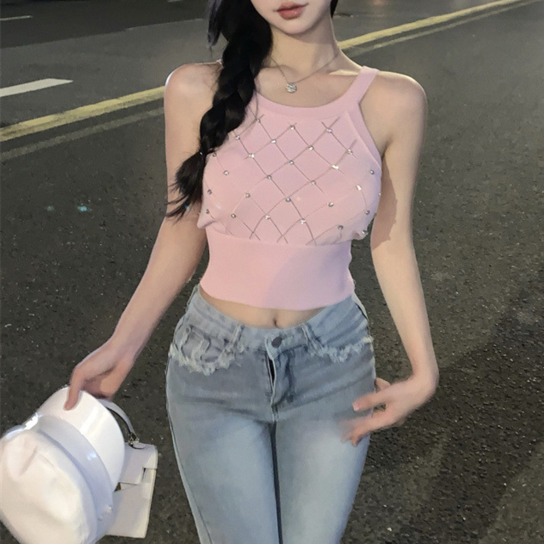 【即納】bijou knit tank top lf3218