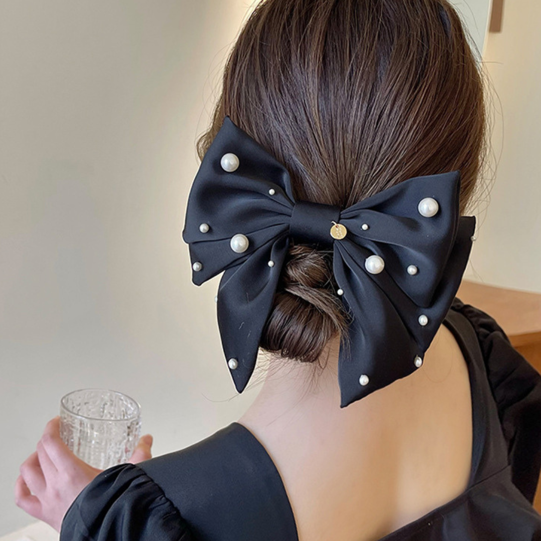 pearl ribbon barrette lf2564-1【即納】