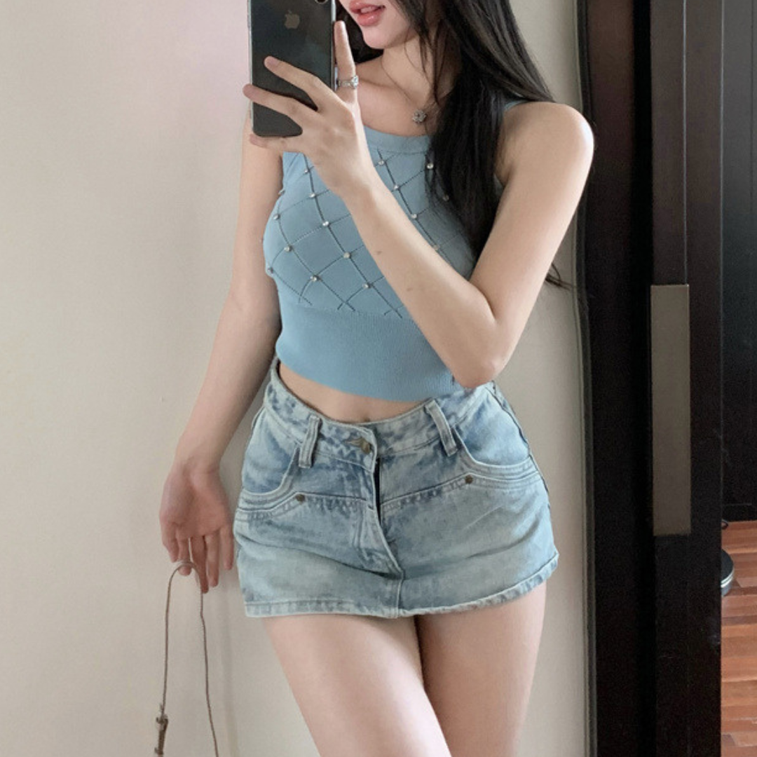 【即納】bijou knit tank top lf3218