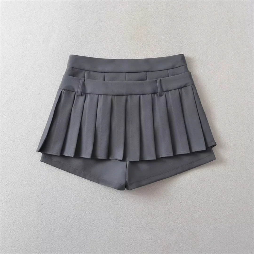 mini pleated skirt pants lf2909-1【即納】