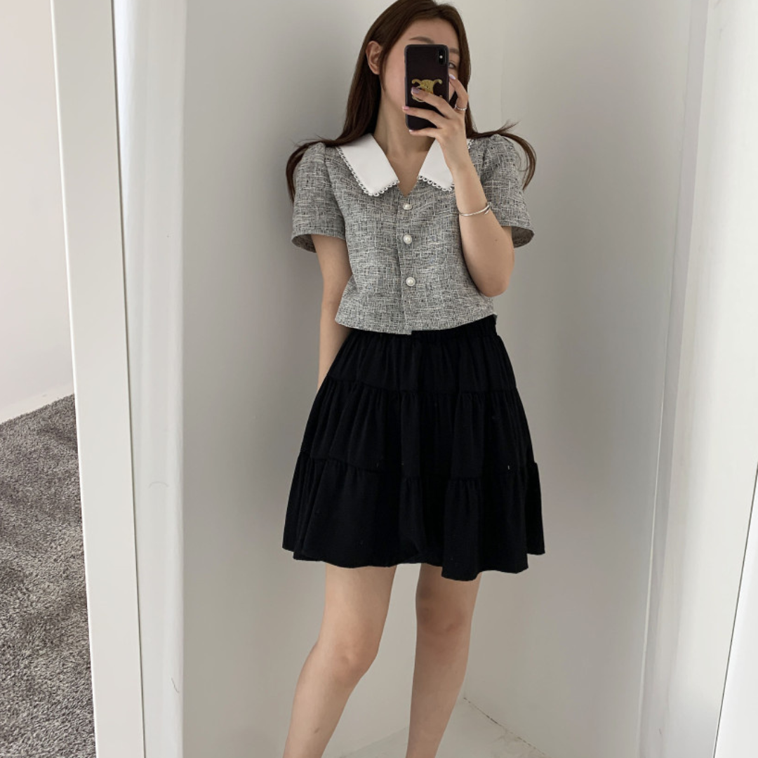 summer tweed short sleeve lf3102