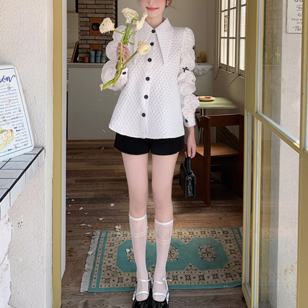 puff sleeve french shirt lf2741