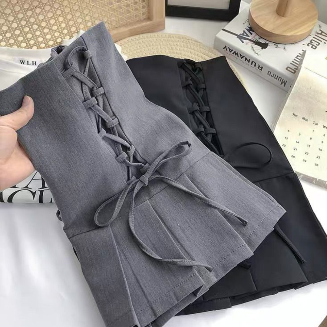 side lace-up ribbon skirt lf2956