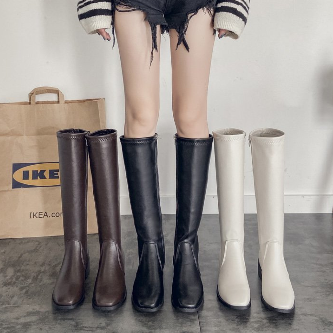 mid heel long boots lf2641