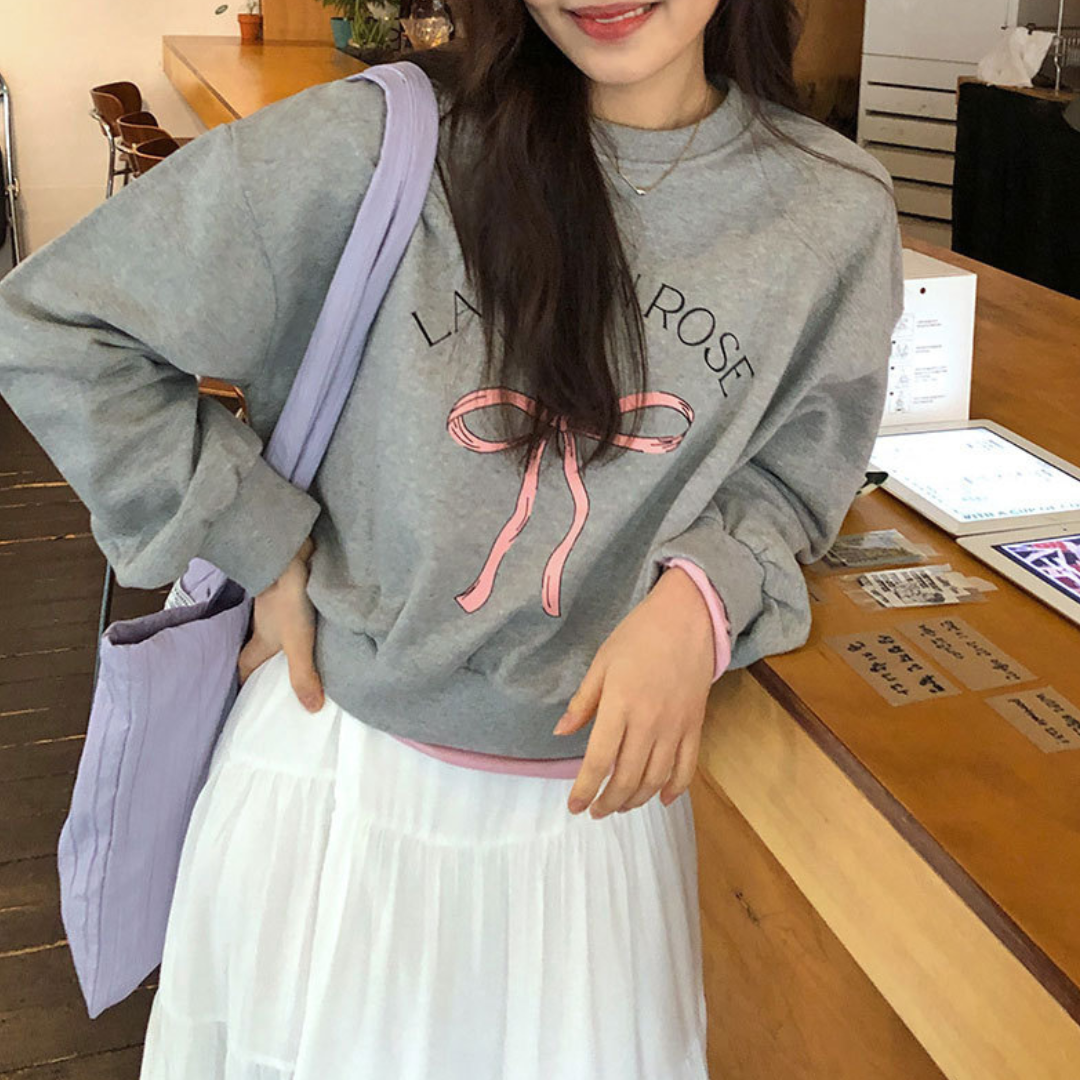 ribbon touch sweatshirt lf2955