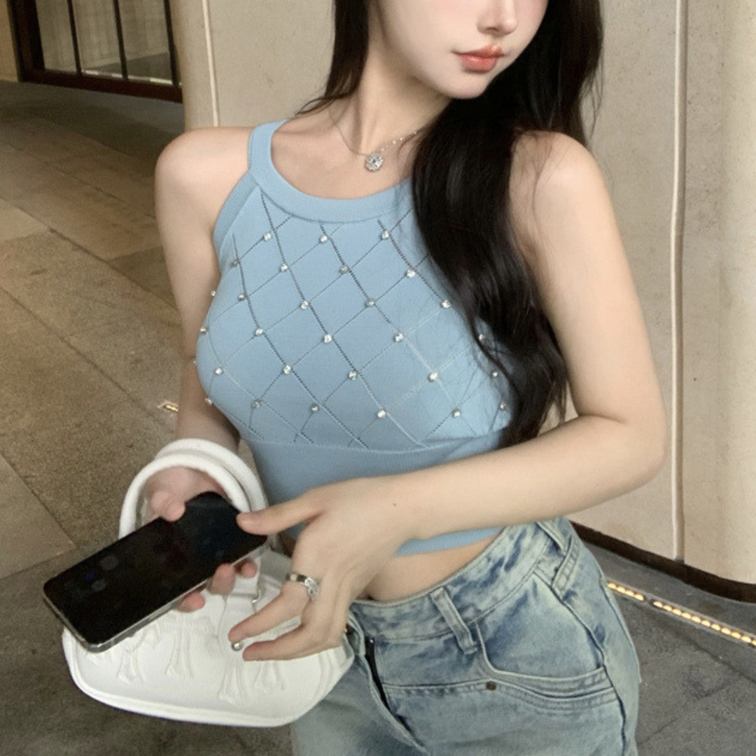 【即納】bijou knit tank top lf3218