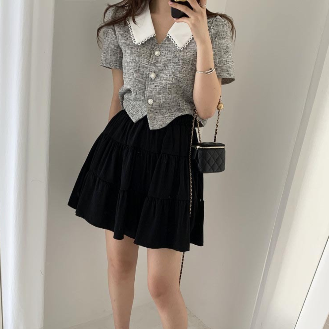 summer tweed short sleeve lf3102