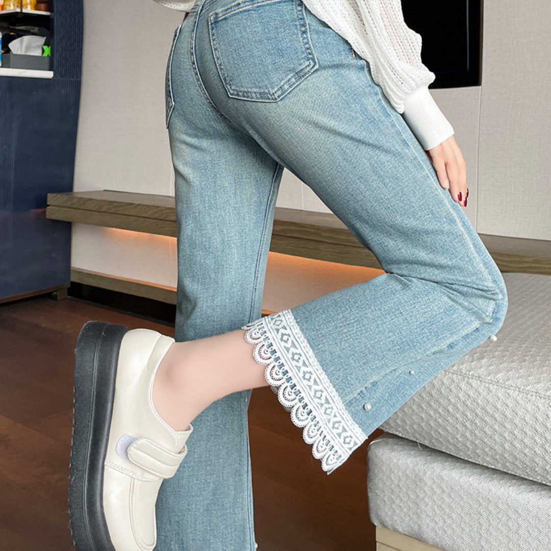 hem lace pearl denim lf3249