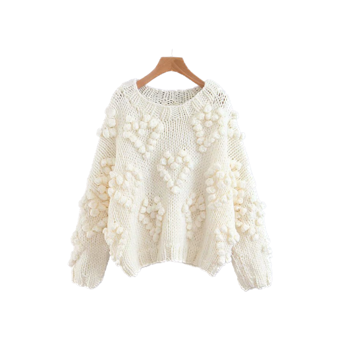 heart ponpon knit lf2732