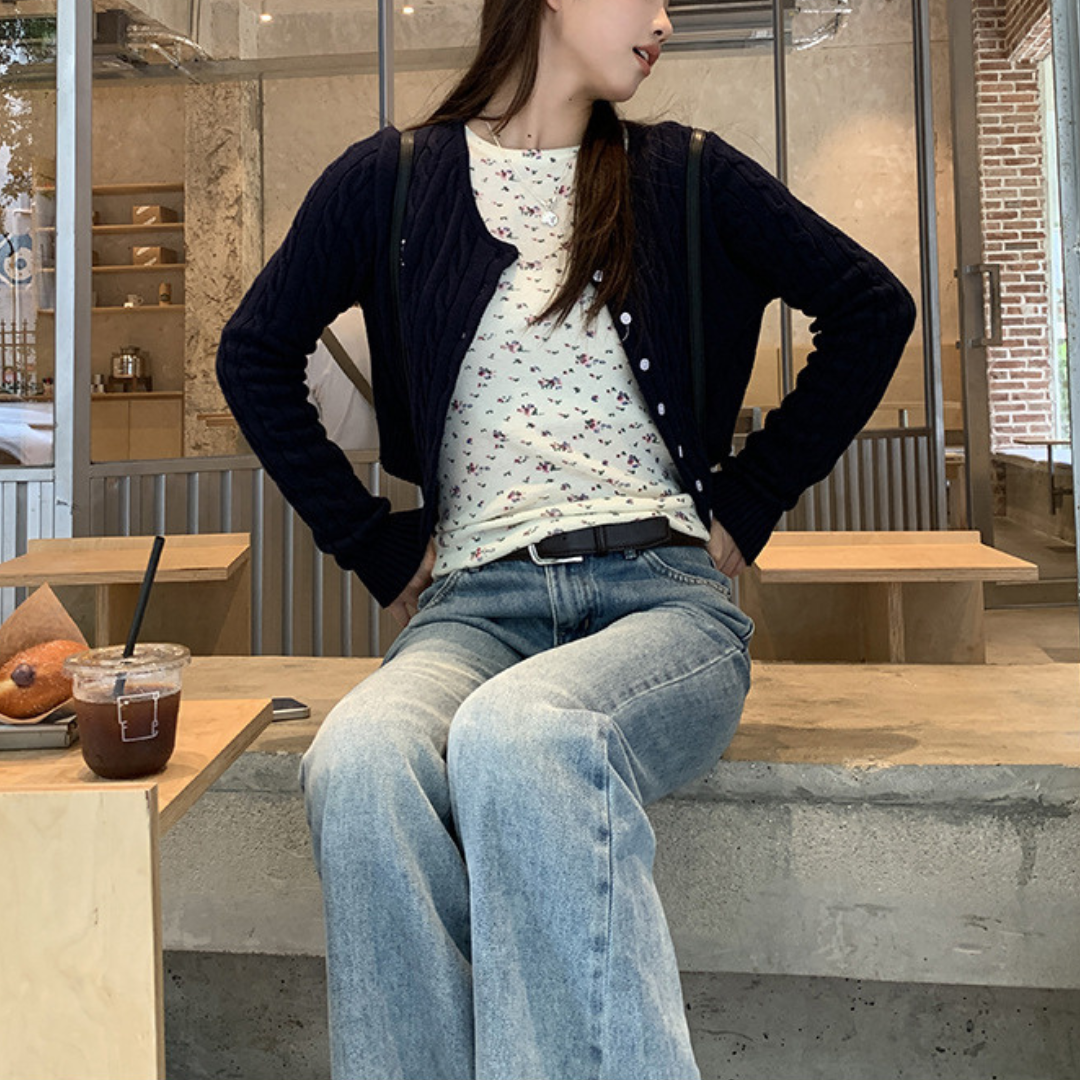 【即納】floral long sleeve tops lf-s1012