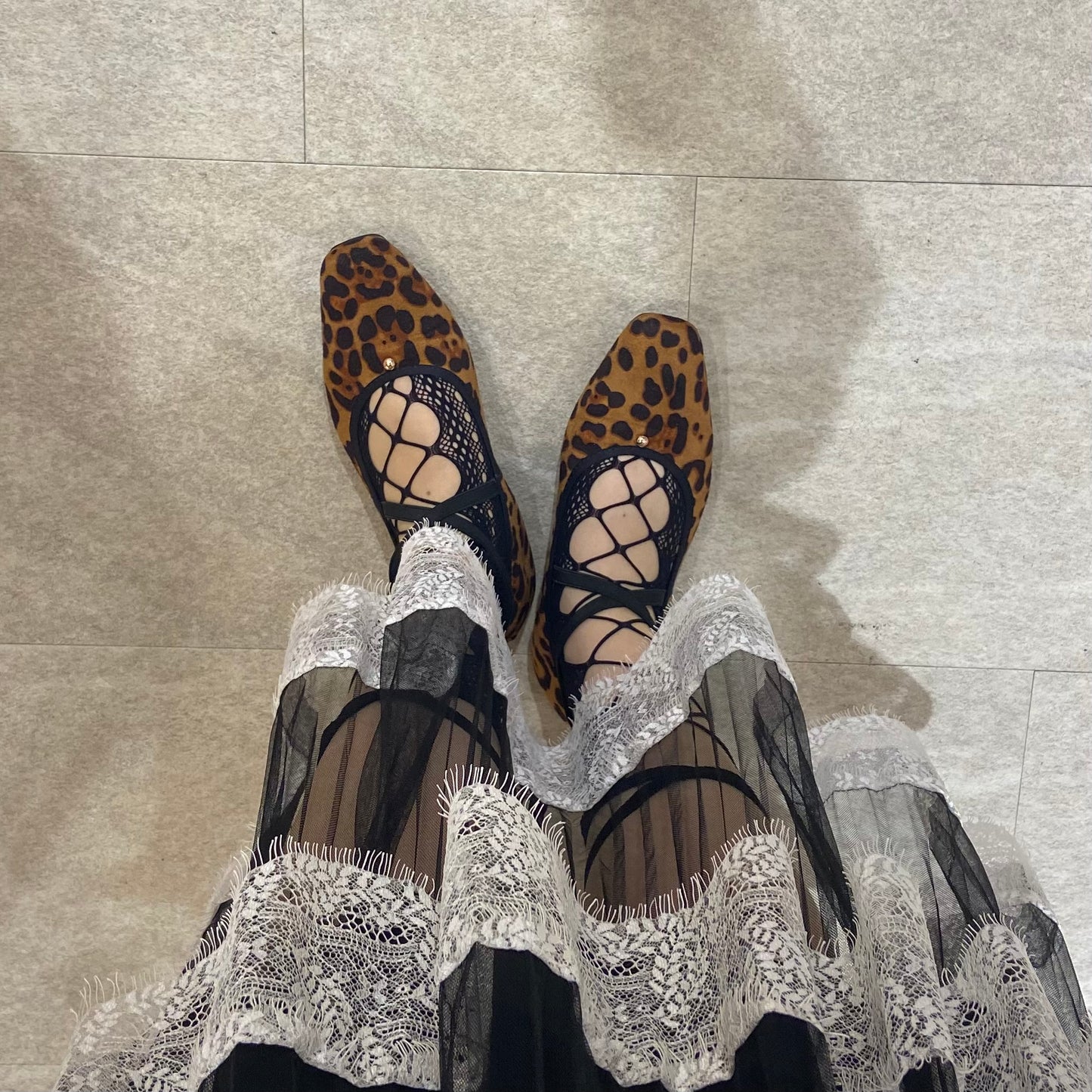 【即納】lace up fishnet sock lf-s1030