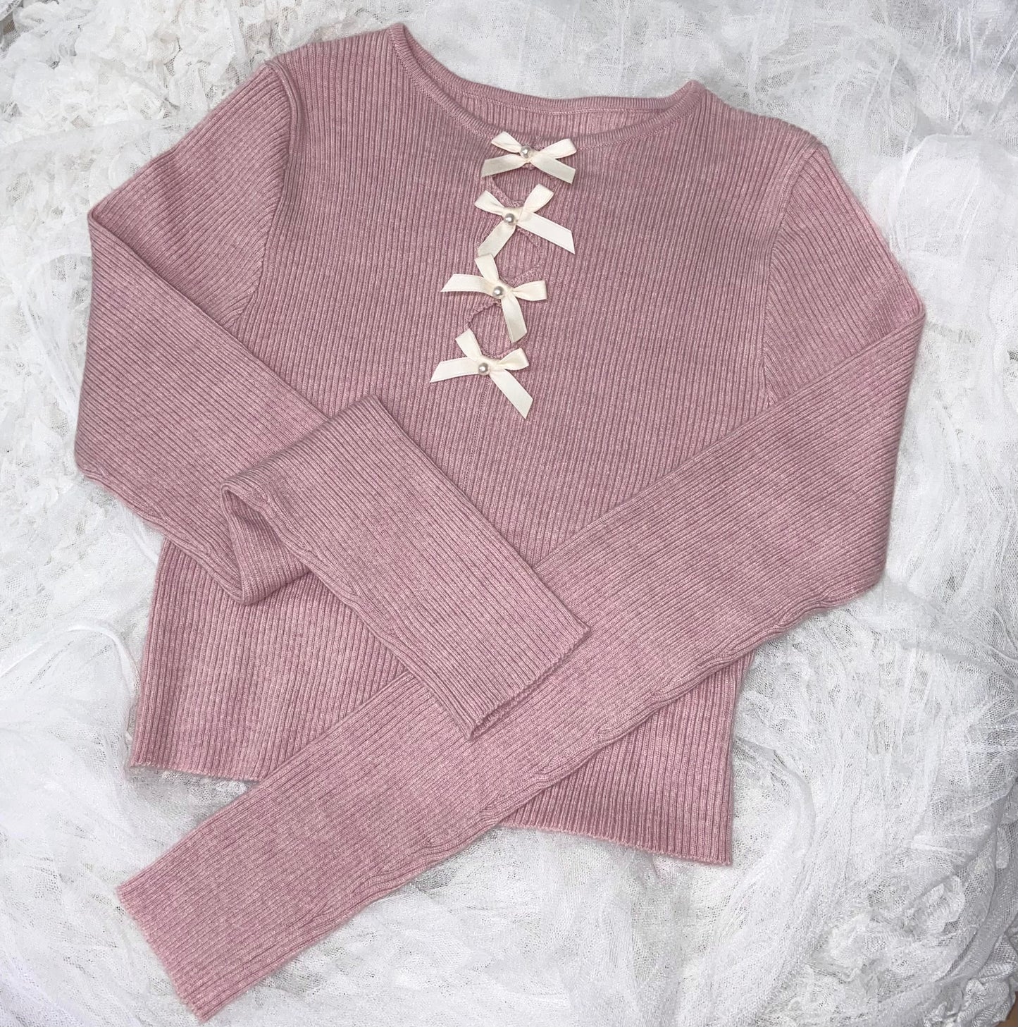 【即納】Chest ribbon tops lf-s1018