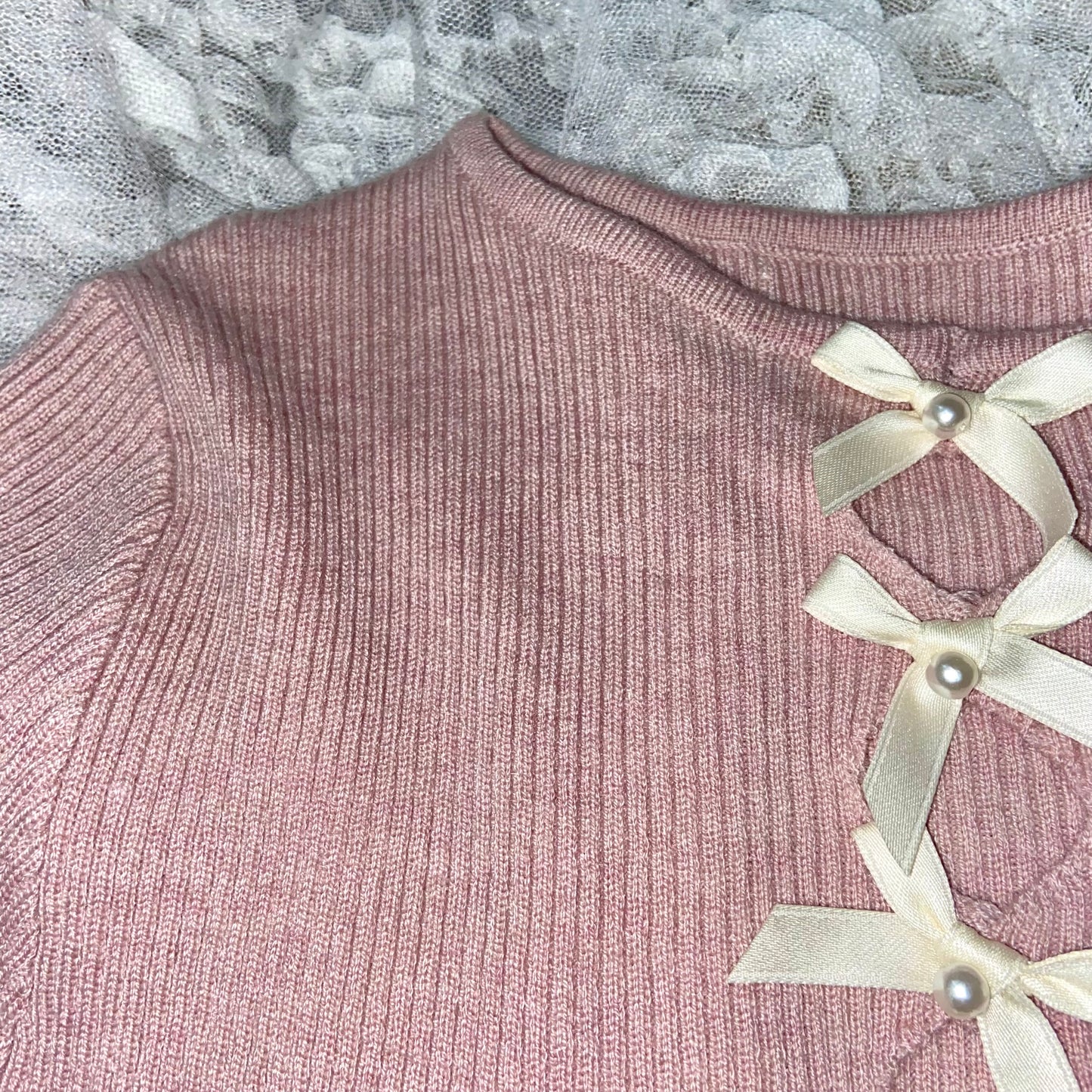 【即納】Chest ribbon tops lf-s1018