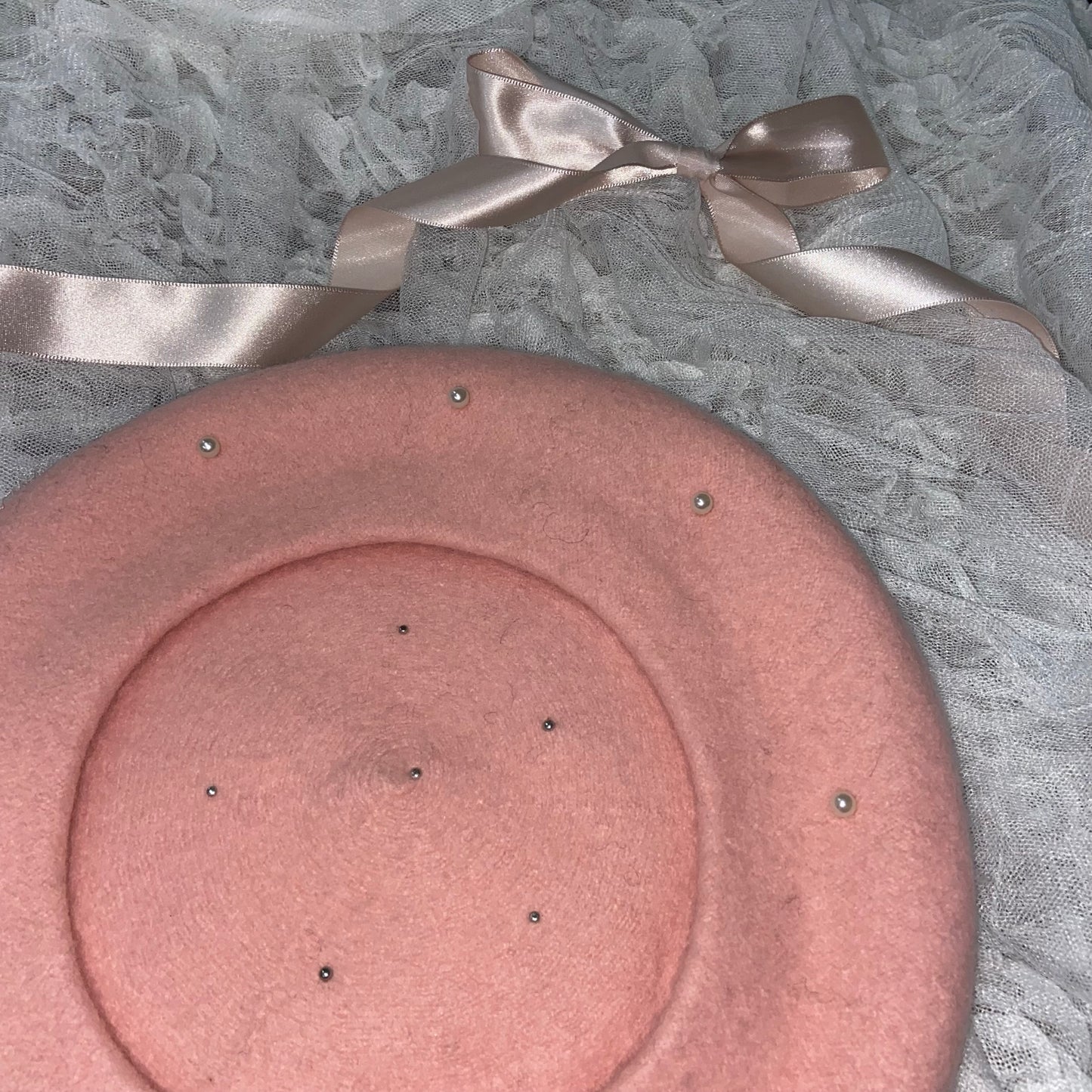 【即納】wool pearl beret lf-s1022