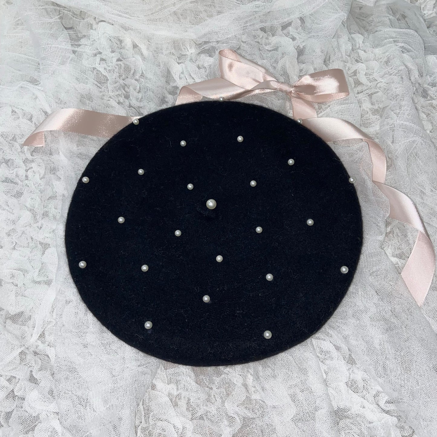 【即納】wool pearl beret lf-s1022