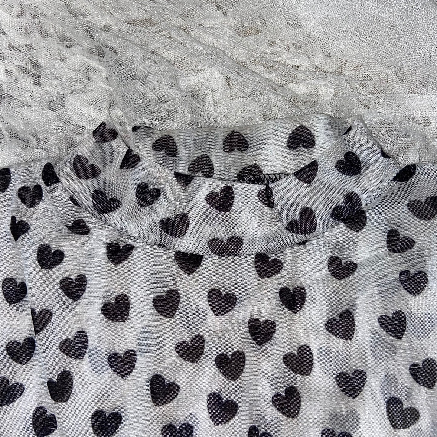 【即納】heart pattern mesh inner lf-s1015
