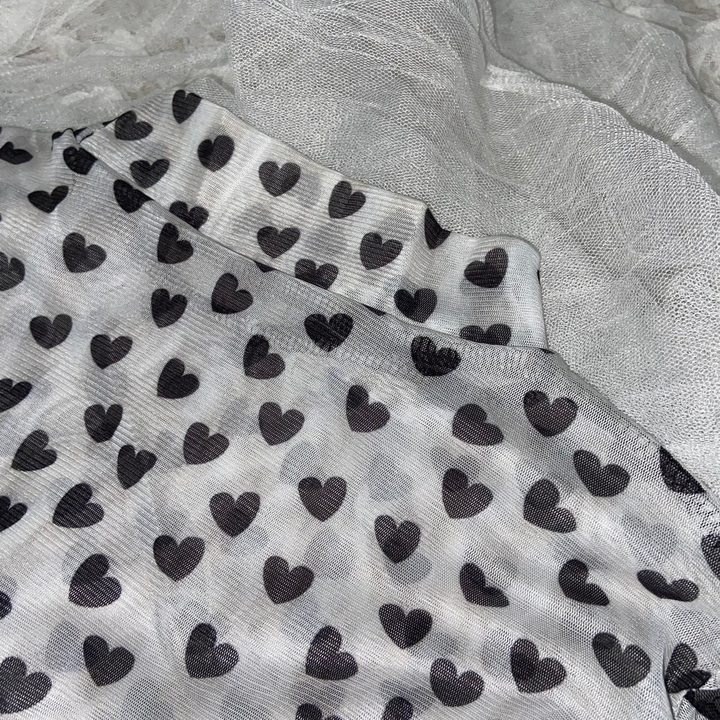 【即納】heart pattern mesh inner lf-s1015