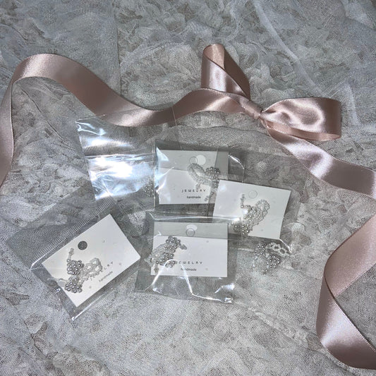 【即納】beaded pearl ribbon ring lf-s1031