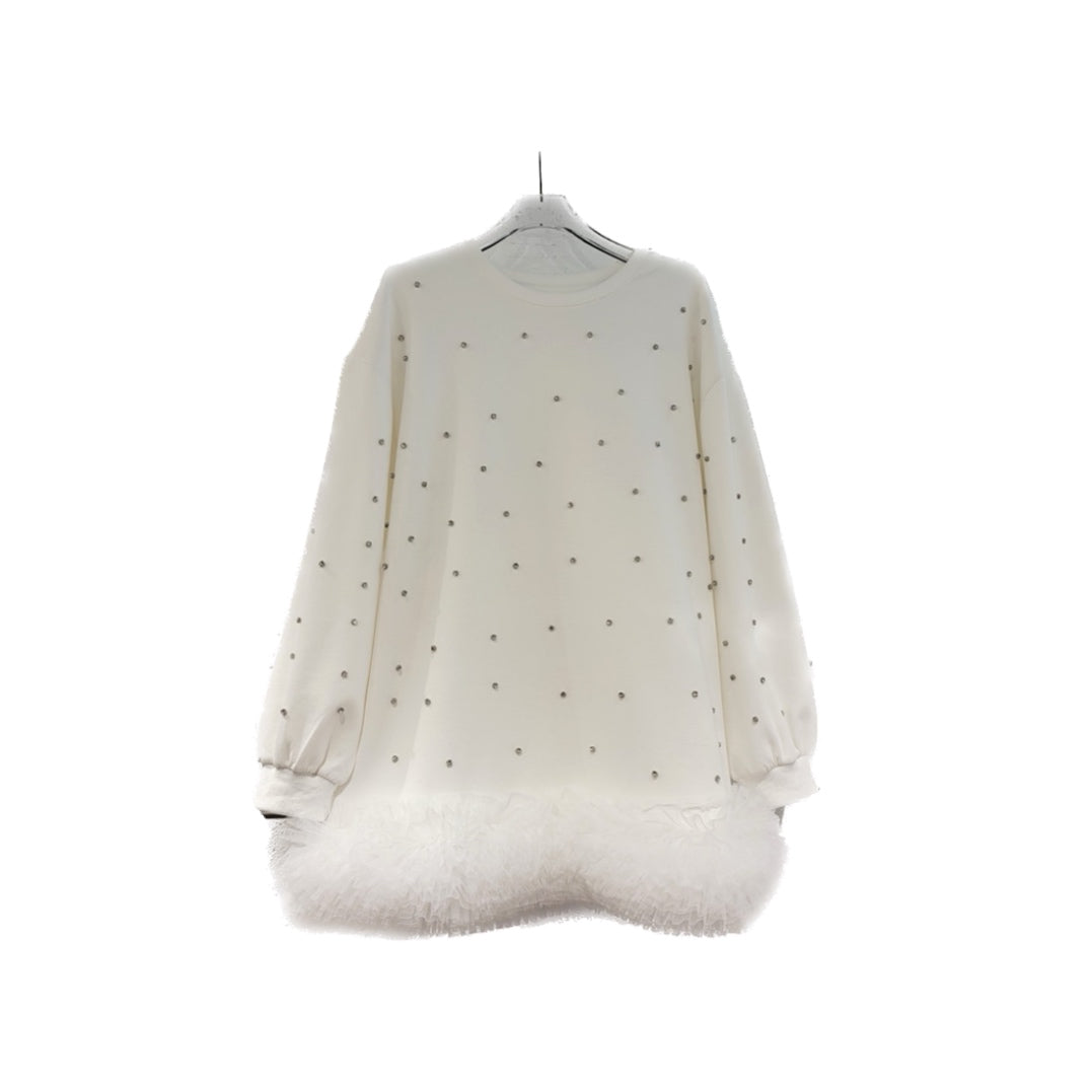 rhinestones sweat one-piece lf2585