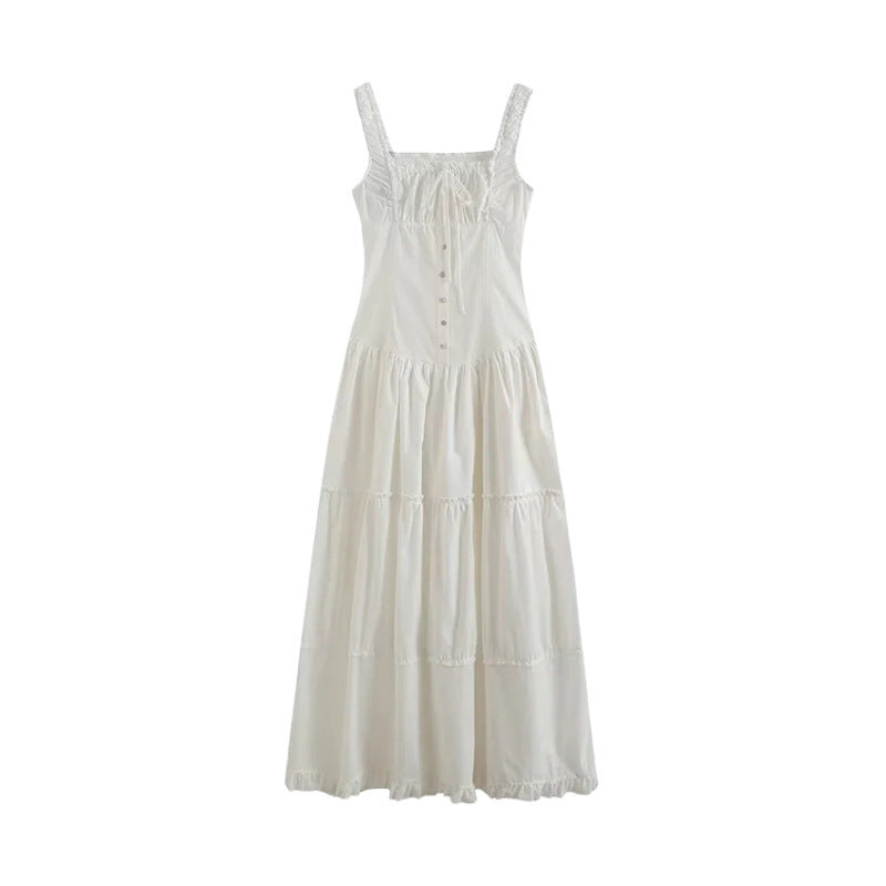 tiered lace up dress lf2907