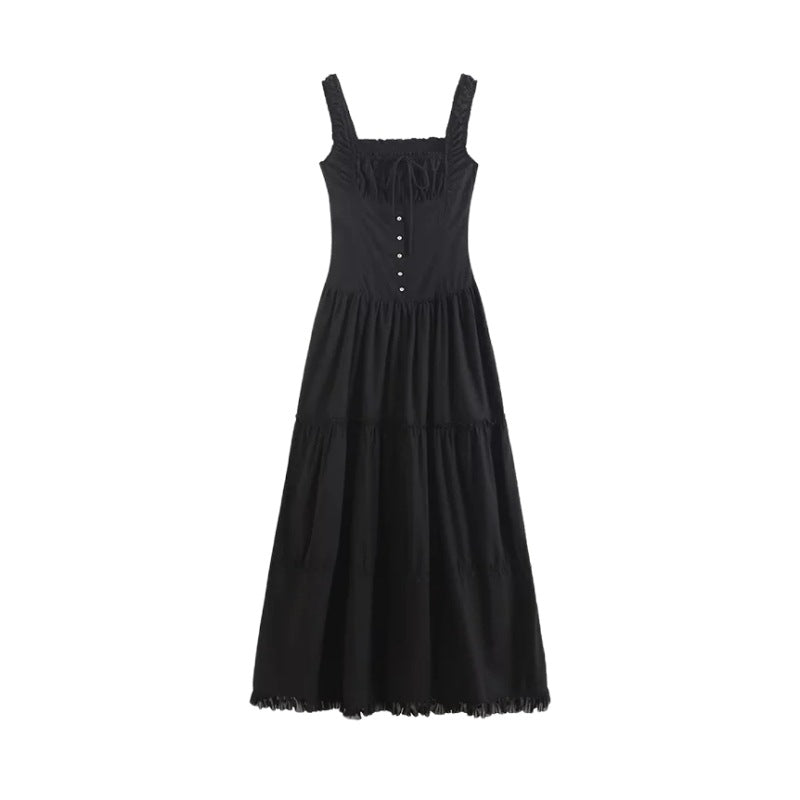 tiered lace up dress lf2907