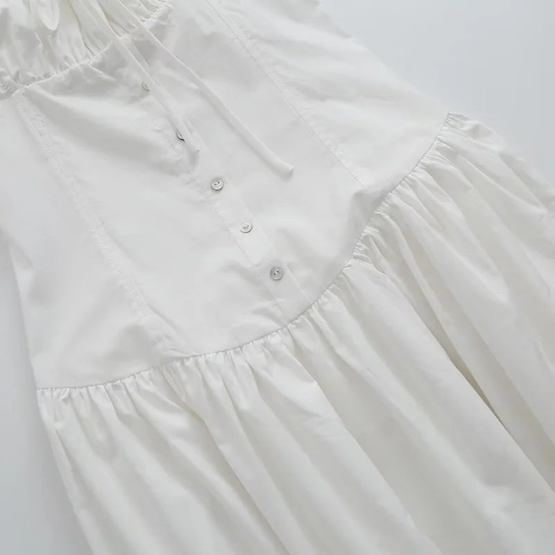 tiered lace up dress lf2907