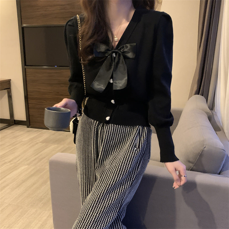 satin ribbon cardigan lf2887