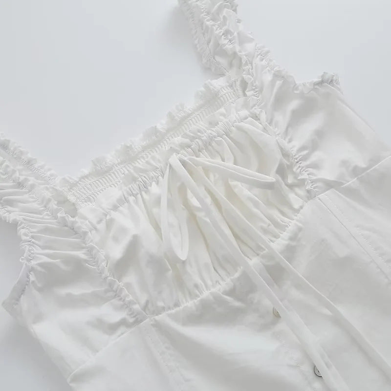 tiered lace up dress lf2907